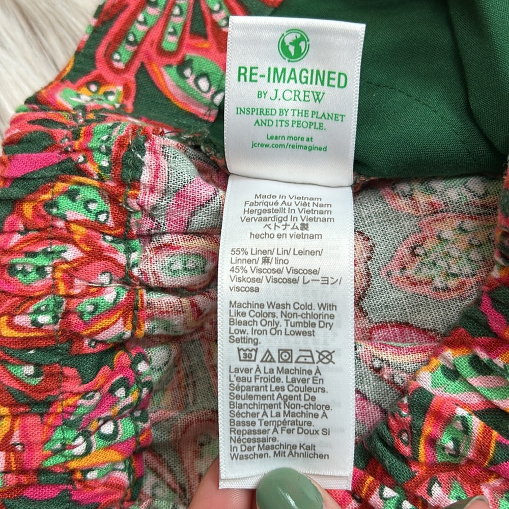 J Crew Linen Blend Floral Shorts Pink Red Green Women’s Size 2 - Picture 9 of 9
